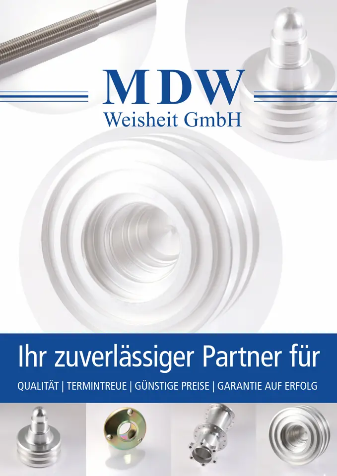 Titelbild der neuen Unternehmensbroschure der MDW weisheit GmbH